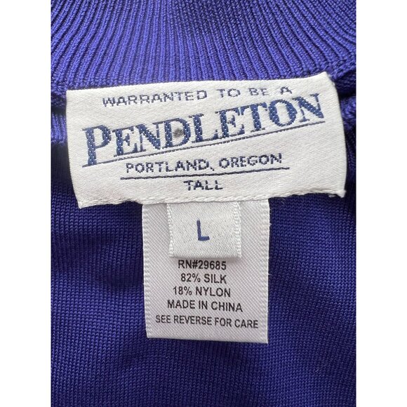 Pendleton Womens Tall Blue Mock Turtleneck Sweater L - Picture 5 of 8